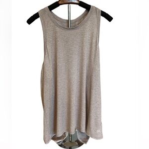 GAP Gray Sleeveless Muscle Light Tank Crew Neck Open Back